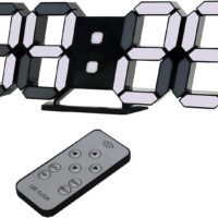 EDUP HOME Reloj LED 3D, Reloj de Pared con Mando a Distancia, Relojes LED electrónicos de 9,7 Pulgadas, Modelo de repetición, Temperatura, luz Nocturna, Brillo automático/Personalizado