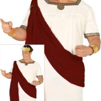 FIESTAS GUIRCA | Disfraz de Romano y Augusto - Capa y Túnica para Fiestas de Romanos y Griegos - Disfraces Históricos para Carnaval, Halloween y Eventos Temáticos - Adulto y Adolescente