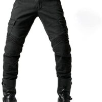 GJPSXTY Pantalones de motorista para hombre, pantalones de protección de Kevlar, transpirables, resistentes al desgaste, con 2 pares de almohadillas protectoras en la cadera y las rodillas, vaqueros