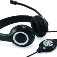 HEADSET CONCEPTRONIC CHATSTAR2U2R USB MICROFONO FLEXIBLE CONTROL DE VOLUMEN COLOR NEGRO / BLANCO CCHATSTARU2B