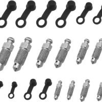 Juego de 10 Tornillos Purga, Tornillo Pinza de Freno, Moto Banjo Perno Purga Tornillo con Tapa, M6x1 M7x1 M8x1.25 M10x1.25 Tornillo Purga para Motocicleta con Tapas Antipolvo, para Motocicletas