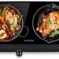 Klarstein Placa Vitroceramica, Placa Vitrocerámica Electrica 2400W, Vitro Eléctrica 2 Fuegos, Placas Vitro Electrica Cocina, Placa Cocina 2 Fogones, Vitroceramicas, Encimera Electrica Cocinas