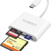 Lector de Tarjetas SD, Seminer 3en1 USB C Adaptador de Tarjetas de Memoria 5Gbps Lectura Escritura para Tarjetas SD SDXC SDHC CF CFI TF Micro SD Micro SDXC Micro SDHC para Windows Linux Mac OS