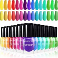 Morovan Kit de Pintauñas: Esmalte de Uñas Brillante Desnudo de 15 Colores 0.25oz - Regalo de Pintauñas Normales De Secado Rápido Para Niñas