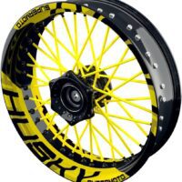 One-Wheel, Husky Supermoto – Pegatina para llantas Premium dividida, apto para todos los Husqvarna Supermoto, por ejemplo, 701, diseño: monocromo V2, pegatinas para llantas de moto, adhesivo GP,