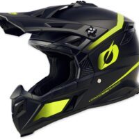 O'NEAL | Casco de motocross | MX Enduro Moto | Carcasa ABS fuerte, forro interior acolchado, cierre de seguridad Microlock | Casco C-SRS | Adultos I Negro Amarillo Neón I Talla L