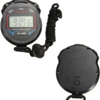 Reloj Digital de Deportes, Cronómetro Cronógrafo Digital Contador Cronómetro LCD con Cuerda, Negro