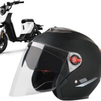 Ristyur Cascos Jet,Cascos De Moto 3/4, Cascos de Moto Ligeros, Cascos de Moto, Cascos de Moto para Adultos, Cascos Abiertos 3/4 de Doble Visera, Protector Solar contra el Viento en Invierno