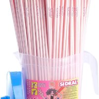 SIDRAL- Cañas rellenas de polvo Sidral (pica pica) Sabor Fresa 160 u. 45 cm. Color rosa
