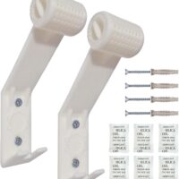 Soporte Casco Moto Pared Deshumidificador, Resistente, discreto, depósito para gel sílice para absorber la humedad del interior del casco, ganchos para llaves, incluye material instalación (Blanco, 2)