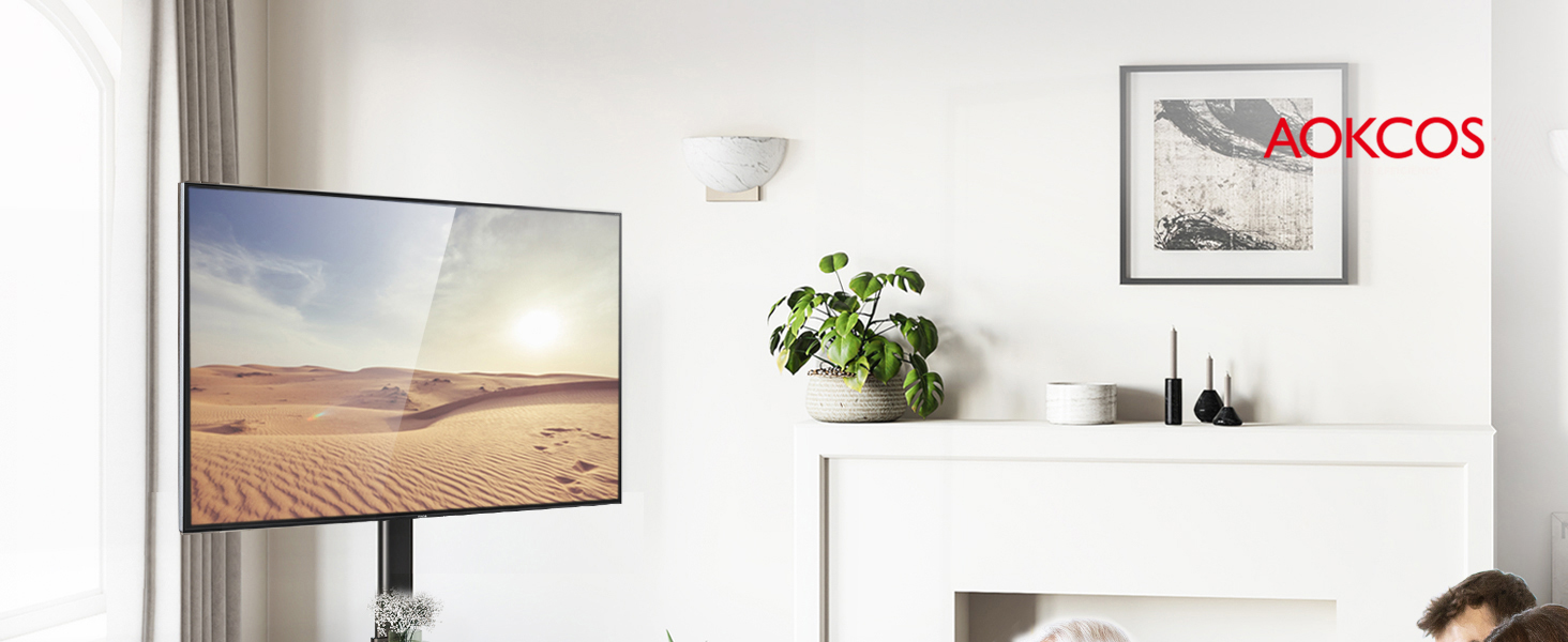 AOKCOS Soporte de suelo para TV televisores de 32 a 55, 65 y 70 pulgadas