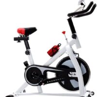 Suuim Bicicleta de Spinning Ultra silenciosa para Interiores Bicicleta estática Deportes Equipo de Ejercicios Negro Blanco Entrenador de Gimnasio en casa (Deportes de Interior) (Blanco) (Blanco)