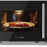 UNIVERSALBLUE Microondas 20 Litros Acero Inoxidable | Microondas Inox con Grill 1000W | Integrable 5 Niveles Funcionamiento | Temporizador| Control Electrónico