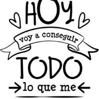 Vinilos de pared decorativo con frase decorativa motivadora "HOY VOY A CONSEGUIR TODO.." Pegatinas decorativas pared. Decoración casa Docliick DC-19149 (Vinilo de corte, 30x20cm)