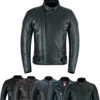 warrior gears Chaqueta de cuero para moto Chaquetas de cuero para moto originales para hombre con protección CE desmontable