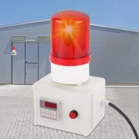 YJINGRUI 220V Sirena Alarma Industrial Sirena de Sonido con Luz Estroboscópica Zumbador con Función de Temporizar Temporizador Digital (Volumen:120dB, Modo de Temporización de Un Solo Tiempo)