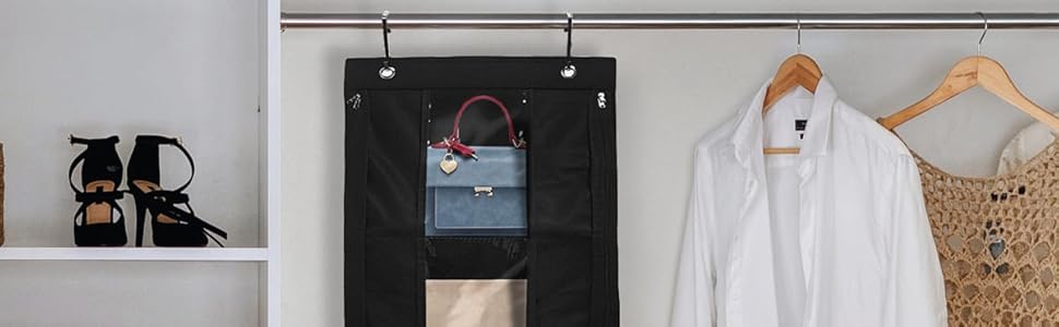 T-LoVendo, Organizador de Bolsos de 5 Bolsillos Ahorra Espacio Armario, detalles. 