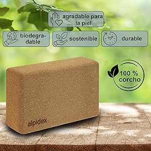 Yoga block set incl. e-book Ecológico Sostenible Natural corcho bloque Yoga Pilates