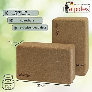 Yoga block set incl. e-book Ecológico Sostenible Natural corcho bloque Yoga Pilates