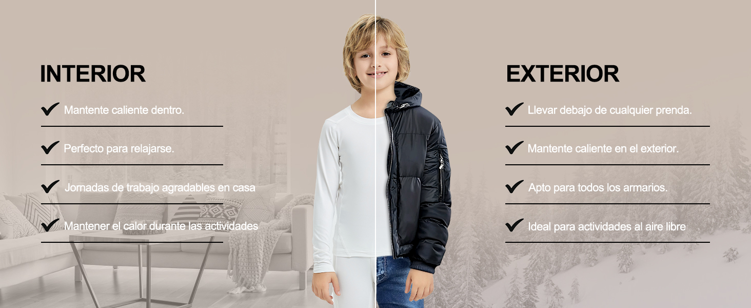 Niños Ropa Interior Térmica Esqui