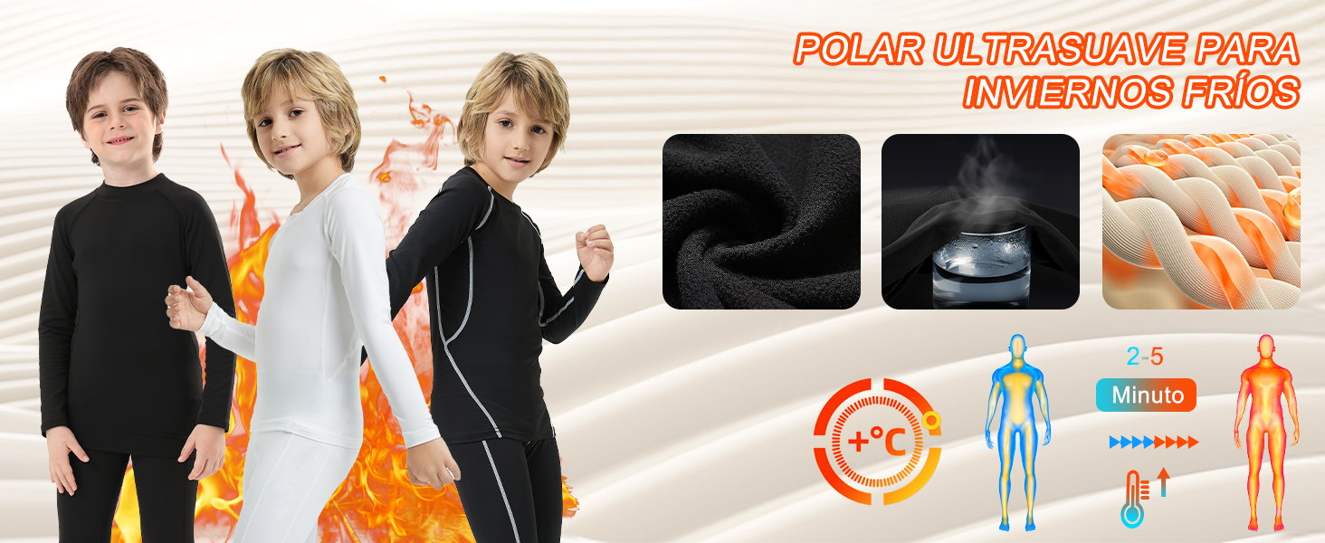 Niños Ropa Interior Térmica Esqui
