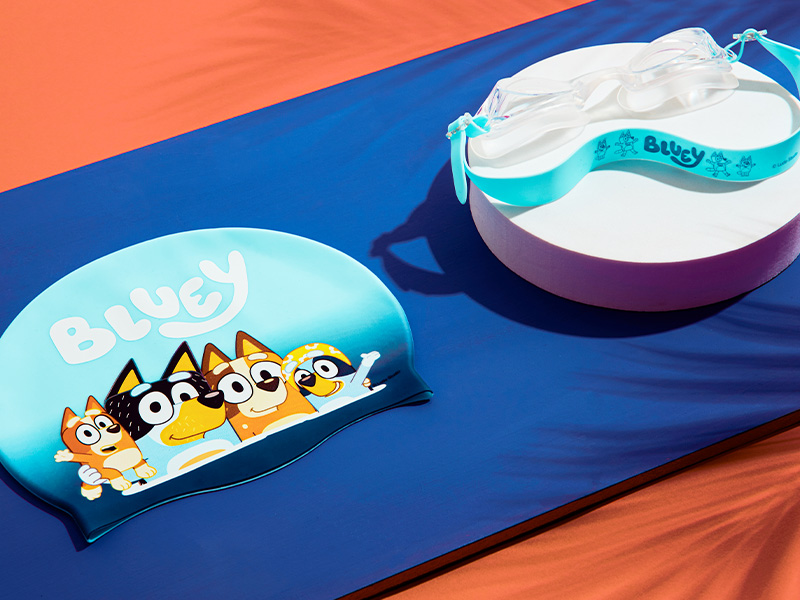 Bluey Set de Gafas Buceo y Gorro Piscina Niño