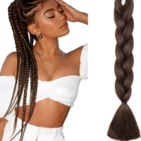Extensiones de pelo trenzado en 4 tonos, degradado, trenzas extra grandes, extensiones trenzadas de pelo de gran tamaño, para trenzado enroscado, de 60 cm, 1 paquete