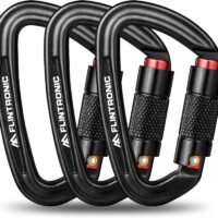 Flintronic Mosquetones de Bloqueo, 12KN/25KN/30KN Mosquetón de Aluminio Resistente, Mosquetón con Cierre de Resorte, Llaverode Montañismo Deportivo al Aire Libre, para Llaveros, Acampadas, Pesca