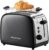 Russell Hobbs Tostadora Colours Plus, 2 Ranuras Cortas y Anchas, Tostador para 2 Rebanadas, Bandeja Recogemigas, Calientapanecillos, Función Cancelar y Descongelar, Acero Inoxidable, Negro, 26550-56