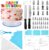 75Pcs Plato Giratorio para Tartas Ninonly Reposteria y Pasteleria Utensilios con Boquillas, Manga Pastelera, Raspadores de Pastel, Espátulas Glaseadas, Smoothe, Uñas de Flores, Cake Cutter