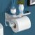 Porta Rollos de Baño de Papel Higienico, Soporte Adhesivo Sin Taladro y Tornillo