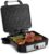 YASHE Grill Sandwichera Plancha, Parrilla Eléctrica con Placas Recubiertas Antiadherentes, Control de Temperatura, Luz Indicadora, Apertura a 180 Grados, Bandeja de Goteo Removible, 1800W, Negro