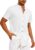 Camisa de Lino Manga Corta para Hombre Camisas Informales de Verano Camisa Suelta de Ocio de Color Sólido con Botónes Top con Bolsillo Top Camisa de Verano Camisa Hawaiana Estilo Casual
