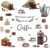 Pegatinas de Pared Café Cocina Vinilos Decorativos Taza de Café Frases Adhesivos Pared Comedor Restaurante Tienda