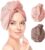 Toallas para el Cabello, Toalla, Toalla Turbante para el Pelo, Turbante de Secado Rápido, Cabello Turbante de Secado rápido Coral Fleece con Botón del Abrigo, SPA (2-Pack)
