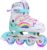 Patines en Linea Ajustables para Niña Niño Patines Linea con Todas Las Ruedas iluminadas, Patines en línea para niños para Uso en Interiores y Exteriores