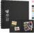 Vienrose DIY Álbum de Recortes 18X18 cm Libro de Recortes de Papel Kraft de Tapa Dura Álbumes de Fotos con 40 Páginas en Blanco para Boda Baby Shower, Negro