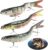 3 Pcs Señuelos de Pesca para Trucha Señuelos de Natación Multiarticulados Spinning Mar Señuelos Spinning Señuelos de biónicos de Hundimiento Lento Lubina de Agua Dulce Agua Salada.