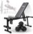Banco de Musculación Ajustable Aprox. 133/33 Cm con Juego de Pesas de Diferentes Tamaños – Varias Posibilidades de Entrenamiento