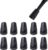 Bastones Accesorios Botines Redondos,Tapas de Punta de Bastón Nórdico,Tapas de Punta de Bastón Nórdico,Protectores de Punta de Bastón de Trekking,Punta de Bastones para Caminar,10 Piezas,Negro