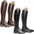 Botas ecuestres para mujer, hasta la rodilla, de piel sintética, con cremallera trasera, botas de equitación para mujer