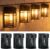 btfarm 【 4 Paquete】 Luces de Valla de Luz Solar para Jardín, Exterior IP65 impermeable para Cercas Decorativas Blanco Cálido Lampara para Valla Porche Pared Patio