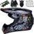 Casco Motocross Niño 6-12 Años ECE/Dot Homologado, Casco Cross Motocicleta MX Enduro para Mujer Hombre Adultos, Casco Trial Adventure Integral Casco Descenso con Gafas Máscara Guantes Red De Casco