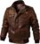 Chaqueta De Moto Hombre, Chaqueta Cuero Cremalleras Prueba Vintage Cazadora Moto Militar Chaqueta Piel Acolchada Cómodo Ropa Moto Drive Impermeable Chaqueta De Moto Chaqueta Moto Estiramiento