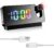 Despertador con proyección, despertador con proyección, espejo con indicador de temperatura y pantalla LED grande, giratorio 180°, funciona con USB, despertador digital con proyección de techo,