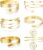 Diamday Juego de 6 brazaletes ajustables para la parte superior del brazo para mujer, plata y oro, minimalista, simple, griego, joyería de moda para boda