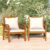 Festnight 2X Sillones de Madera de Exterior e Interior con Cojines, Sillon de Jardín, Sillas para Jardín Terraza Exterior, Blanco Crema 64 x 60 x 81 cm