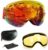 Gafas de esquí antiniebla con protección UV para Snowboard, esquí, Skating y Otros Deportes de Nieve, con Lentes esféricas Intercambiables Dobles, para Hombres, Mujeres y jóvenes