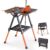 GOPLUS 2 en 1 Banco de Trabajo Plegable y Caballete, Mesa de Trabajo Portátil de Altura Ajustable, con 2 Abrazaderas Rápidas y Accesorios Prácticos, Capacidad de 454 KG, para Almacén, Fábrica, Taller