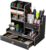 Huixinue Organizador Escritorio Madera con Cajón,Gran Capacidad,Organizadores de Escritorio,organizador de escritorio, Organizadores Escritorio para oficina,escuela y hogar. (B17-Negro)
